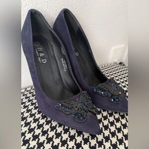 Women's Blue Embellished Heels